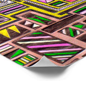 geometrisch rosa und gelbe Formen Pop Art Poster (Ecke)