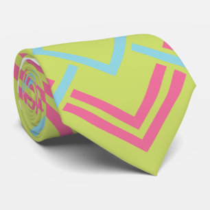 Geometrisch Rosa und Limette Vintage Hochzeit Kraw Krawatte