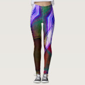 geometrisch rostgealterte Formen mit Neonlicht Leggings (Vorderseite)