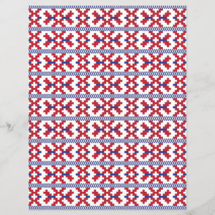 geometrisch rot, blau und weiß für Stämme