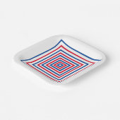 geometrisch-rot-blaue Quadrate für den geometrisch Pappteller (Gewinkelt)