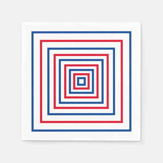 geometrisch-rot-blaue Quadrate für den geometrisch Serviette (Vorderseite)