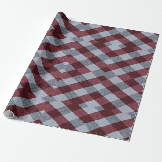 geometrisch rot-grau geschenkpapier (Ungerollt)