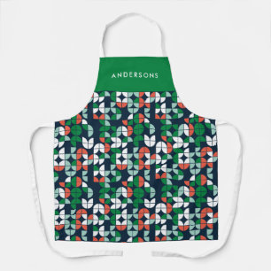 geometrisch rot rot grün, modern Weihnachtsap Schürze