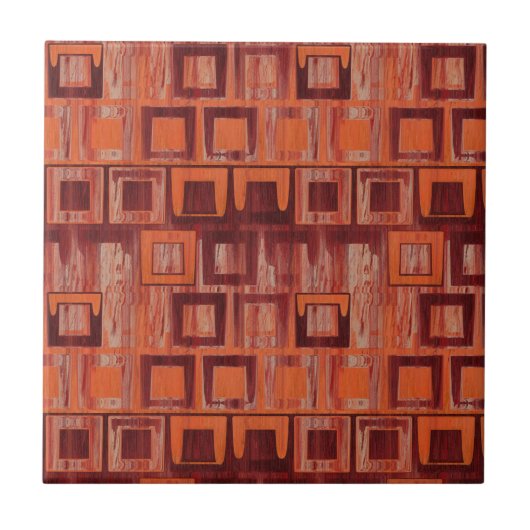 Geometrisch rot und orange fliese (Vorderseite)