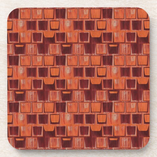 Geometrisch rot und orange getränkeuntersetzer (Vorderseite)