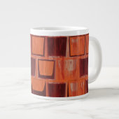 Geometrisch rot und orange Jumbo-Tasse (Vorderseite Rechts)