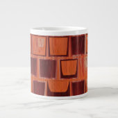 Geometrisch rot und orange Jumbo-Tasse (Vorderseite)