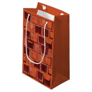 Geometrisch rot und orange kleine geschenktüte