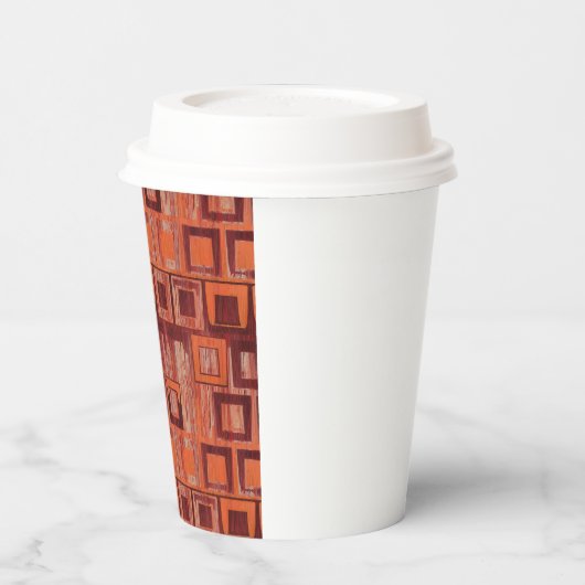 Geometrisch rot und orange pappbecher (Links)