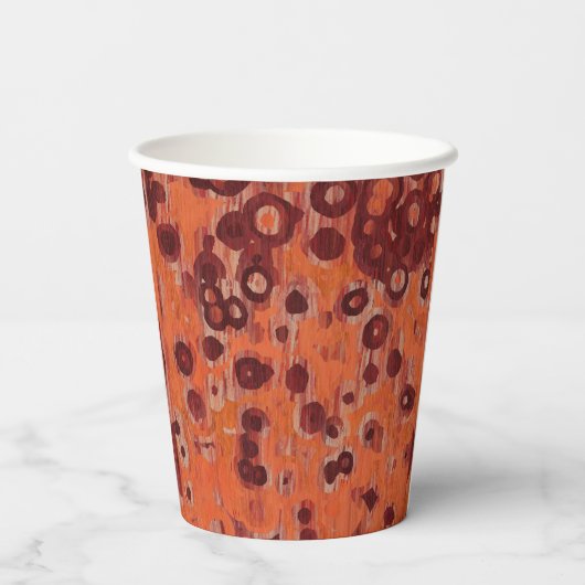 Geometrisch rot und orange pappbecher (Rückseite)