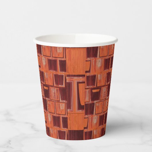 Geometrisch rot und orange pappbecher (Links)