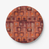 Geometrisch rot und orange pappteller (Vorderseite)