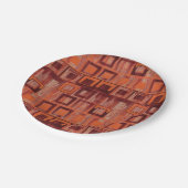 Geometrisch rot und orange pappteller (Schrägansicht)