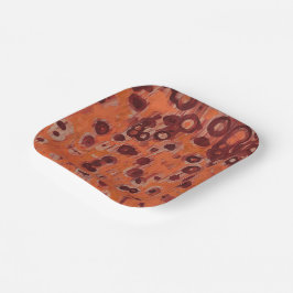 Geometrisch rot und orange pappteller