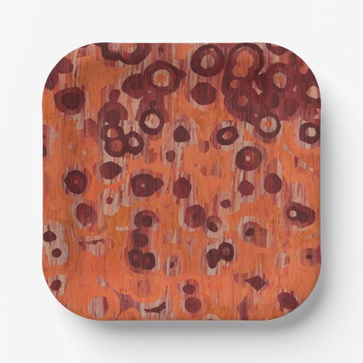 Geometrisch rot und orange pappteller (Vorderseite)