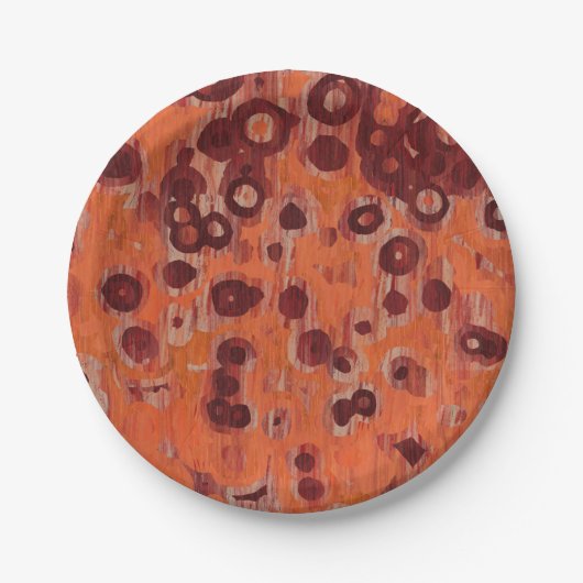 Geometrisch rot und orange pappteller (Vorderseite)