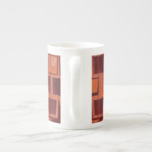 Geometrisch rot und orange porzellantasse (Rückseite)