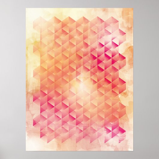 Geometrisch rot und orange poster (Vorne)