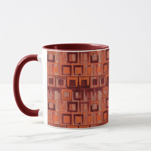 Geometrisch rot und orange tasse (Links)
