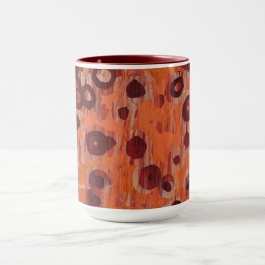 Geometrisch rot und orange tasse (Zentrum)