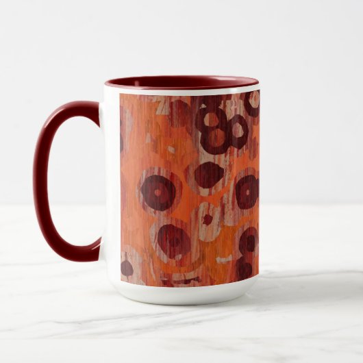Geometrisch rot und orange tasse (Links)
