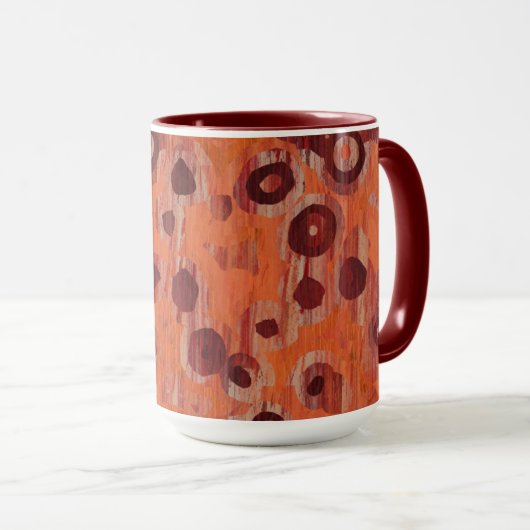 Geometrisch rot und orange tasse (VorderseiteRechts)