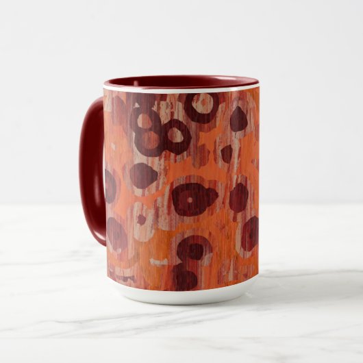 Geometrisch rot und orange tasse (Vorderseite Links)