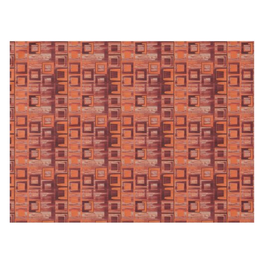 Geometrisch rot und orange tischdecke (Vorderseite (Horizontal))