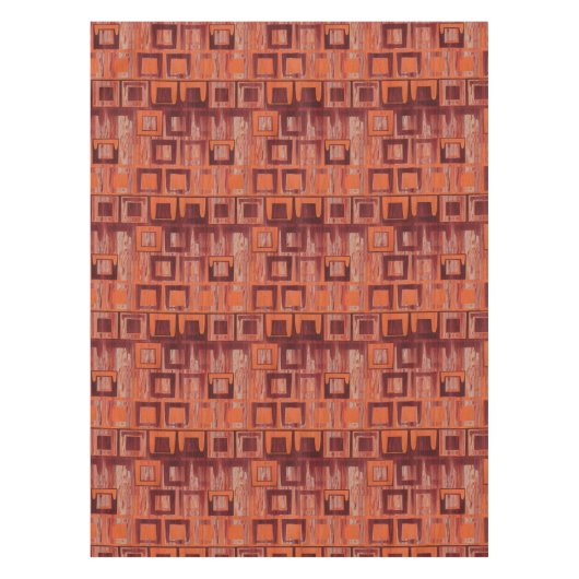 Geometrisch rot und orange tischdecke (Vorderseite)