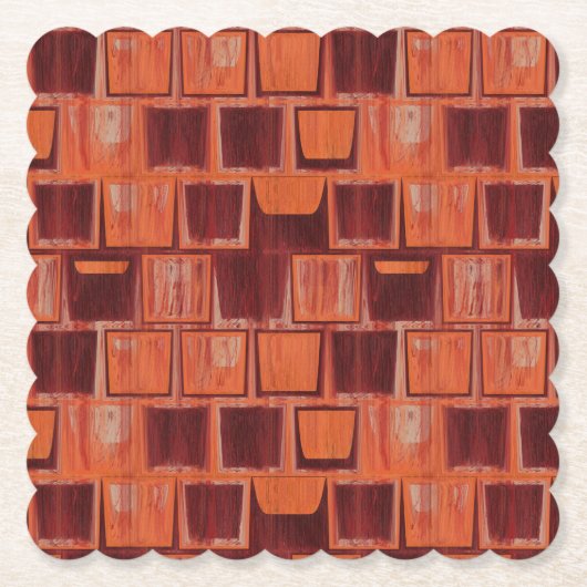 Geometrisch rot und orange untersetzer (Vorderseite)