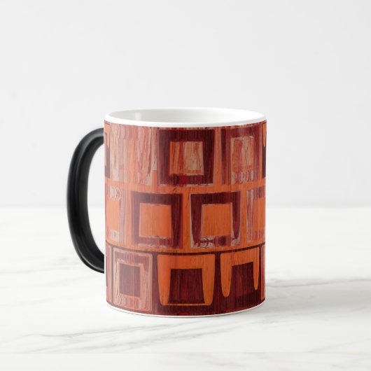 Geometrisch rot und orange verwandlungstasse (Vorderseite Links)