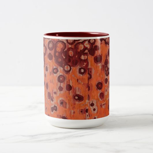 Geometrisch rot und orange zweifarbige tasse (Mittel)