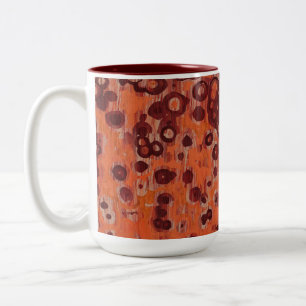 Geometrisch rot und orange zweifarbige tasse