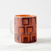 Geometrisch rot und orange zweifarbige tasse (Vorderseite Links)
