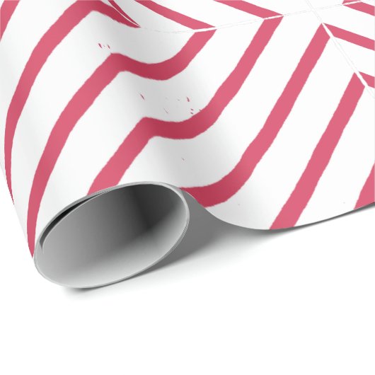 geometrisch rotes Muster Geschenkpapier (Rolleneckpunkt)