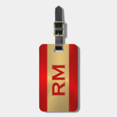 geometrisch rotes und goldenes Gepäckstück Gepäckanhänger (Vorderseite vertikal)