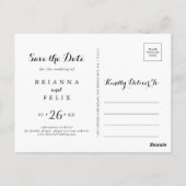 Geometrisch rustikal, horizontal Save the Date Postkarte (Rückseite)