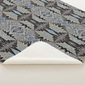 Geometrisch-rustikales Boho Brown und Blue Tribal Sherpadecke (3/4)