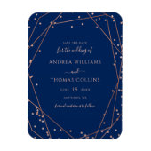 Geometrisch Save the Date für Rose Gold Glitzer Magnet (Vertikal)