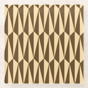 geometrisch, schokolade und pfirsichfarben Mitte d Glasuntersetzer