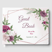 geometrisch schöne pinkfarbene Blume Gästebuch (Vorderseite)