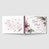 geometrisch schöne pinkfarbene Blume Gästebuch (Voll)