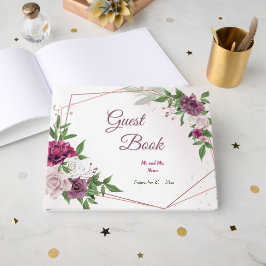 geometrisch schöne pinkfarbene Blume Gästebuch