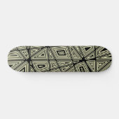 Geometrisch - Schwarz auf Creme Skateboard (Horizontal)