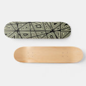 Geometrisch - Schwarz auf Creme Skateboard (Horizontal)