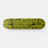 Geometrisch - Schwarz auf Gelb Skateboard (Horizontal)