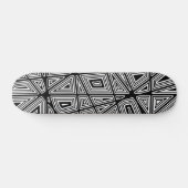 Geometrisch - Schwarz auf Holz Skateboard (Horizontal)