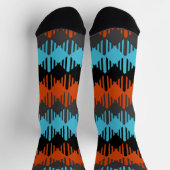 Geometrisch schwarz, blau und orange socken (Oben)
