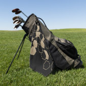 geometrisch-schwarz-goldenes Hexagon-Muster Golfhandtuch (Gras)